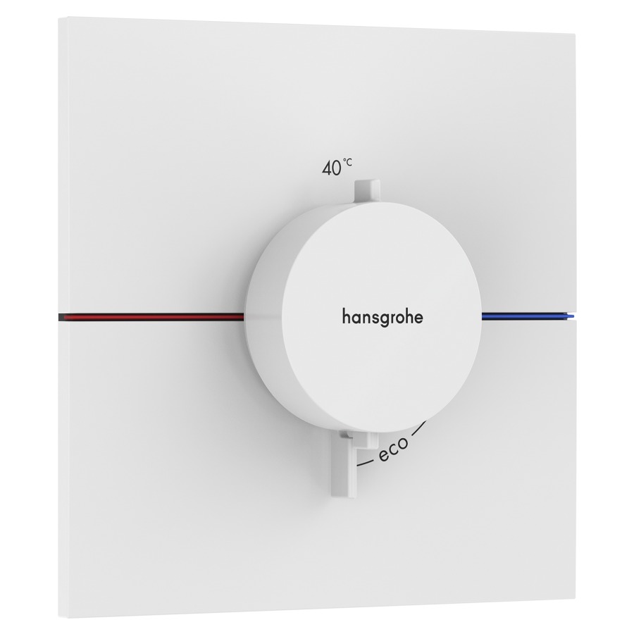 Thermostat SHOWERSELECT
COMFORT E UP
set de montage final
15,5 x 15,5 cm, pour commander
1 fonction, débit 34,8 l/min
sans corps à encastrer 757 049