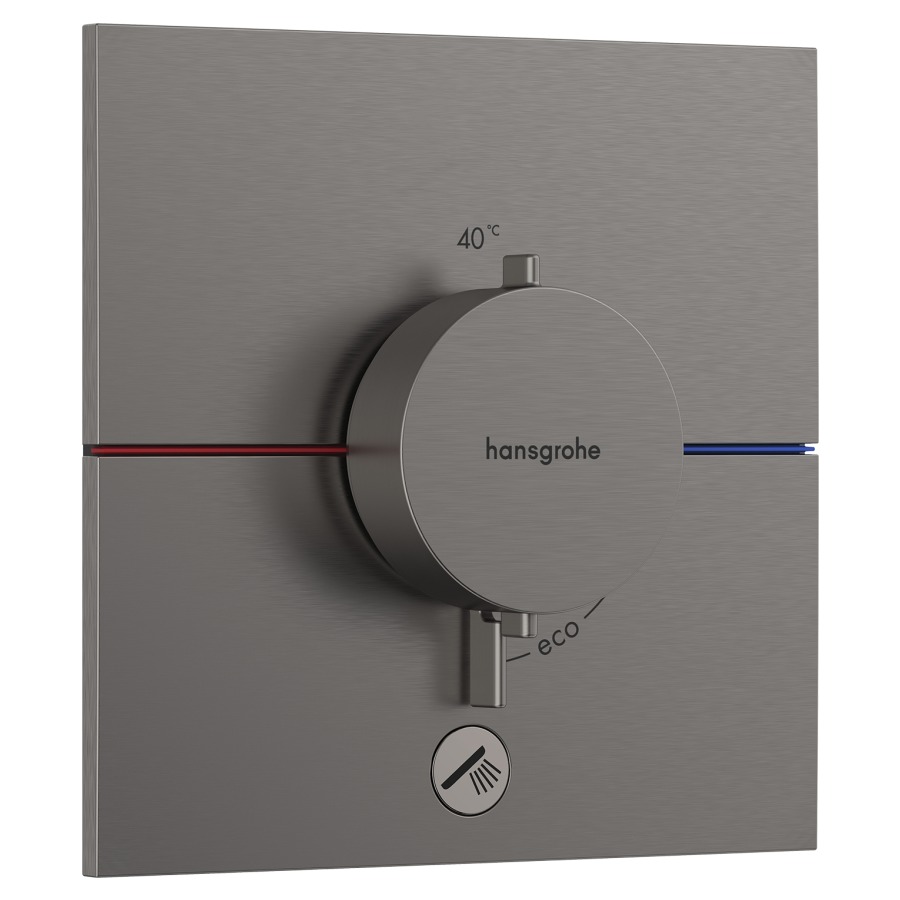 Thermostat SHOWERSELECT
COMFORT E UP
set de montage final
15,5 x 15,5 cm, pour commander
1 fonction et une sortie
supplémentaire, robinet
Start/Stop, bouton Select
débit 32,8 l/min, sans corps à
encastrer 757 049