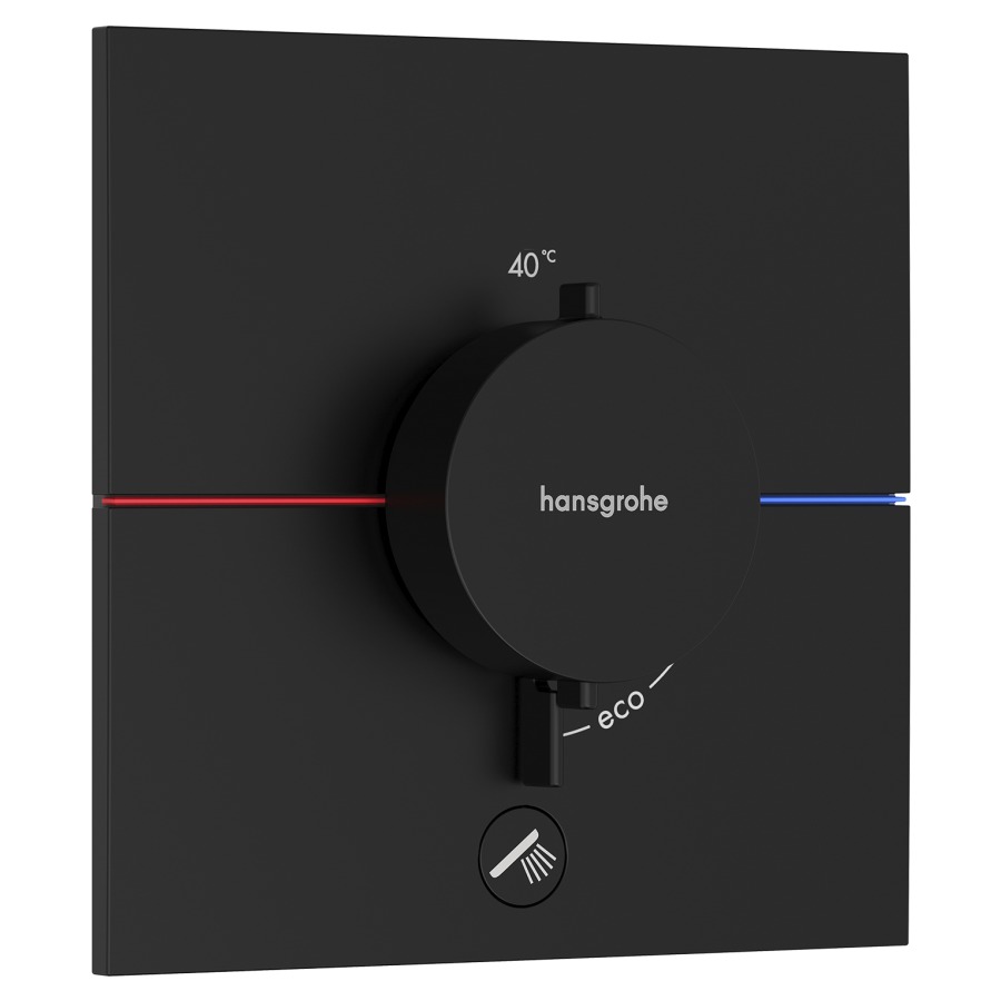 Thermostat SHOWERSELECT
COMFORT E UP
set de montage final
15,5 x 15,5 cm, pour commander
1 fonction et une sortie
supplémentaire, robinet
Start/Stop, bouton Select
débit 32,8 l/min, sans corps à
encastrer 757 049