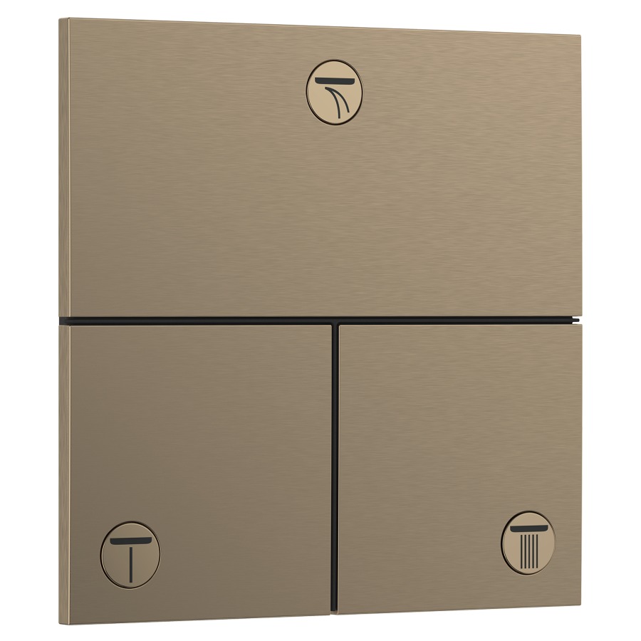 Robinet UP SHOWERSELECT
COMFORT E
set de montage final
15,5 x 15,5 cm, pour commander
3 fonctions, robinet
Start/Stop, bouton Select
débit 32 l/min, sans corps à
encastrer 757 049