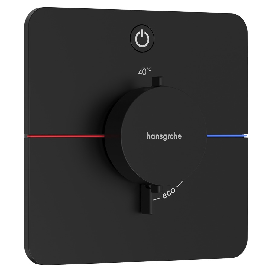 Thermostat SHOWERSELECT
COMFORT Q UP
set de montage final
15,5 x 15,5 cm, pour commander
1 fonction, robinet Start/Stop
bouton Select, débit
20,3 l/min, sans corps à
encastrer 757 049