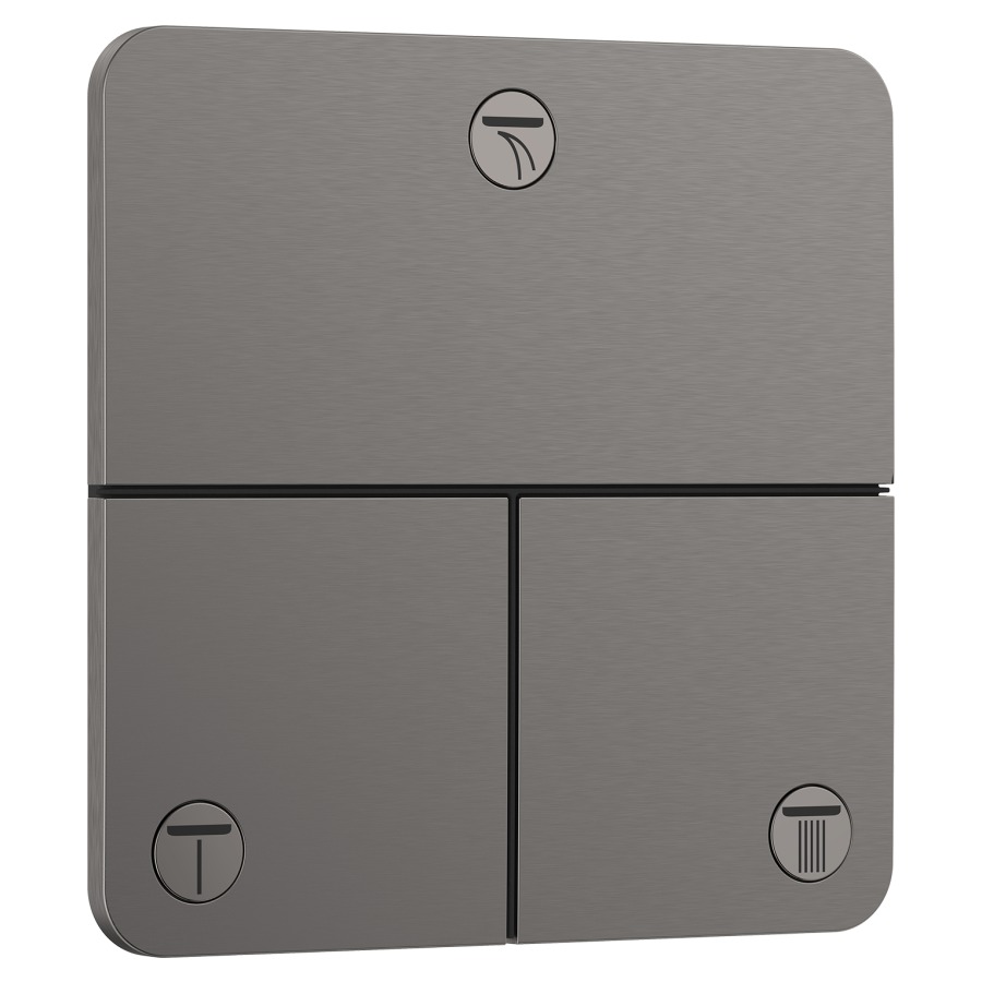 Robinet UP SHOWERSELECT
COMFORT Q
set de montage final
15,5 x 15,5 cm, pour commander
3 fonctions, robinet
Start/Stop, bouton Select
débit 32 l/min, sans corps à
encastrer 757 049