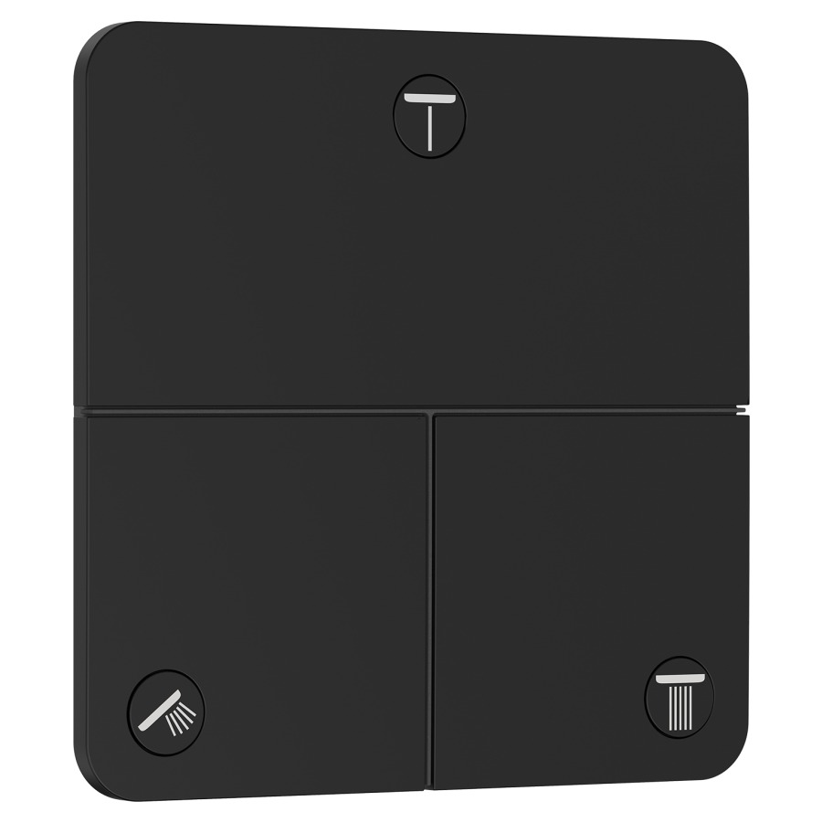 Robinet UP SHOWERSELECT
COMFORT Q
set de montage final
15,5 x 15,5 cm, pour commander
3 fonctions, robinet
Start/Stop, bouton Select
débit 32 l/min, sans corps à
encastrer 757 049