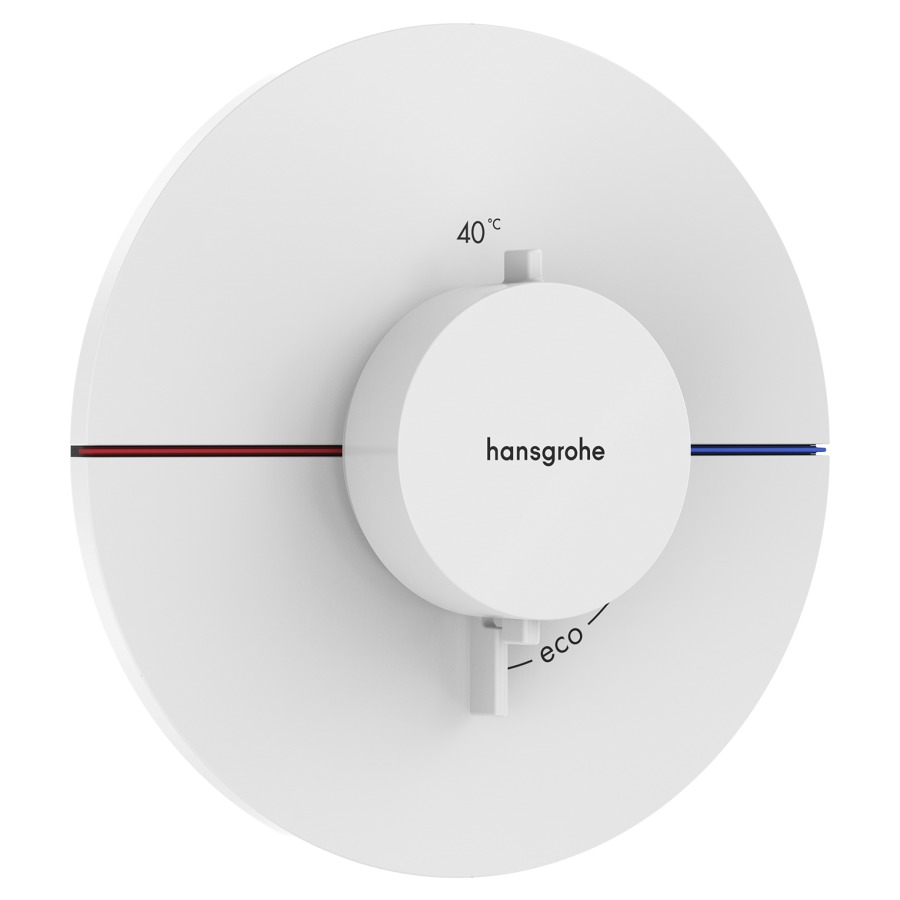 Thermostat SHOWERSELECT
COMFORT S UP
set de montage final
D 15,5 cm, pour commander
1 fonction, débit 28,8 l/min
sans corps à encastrer 757 049
