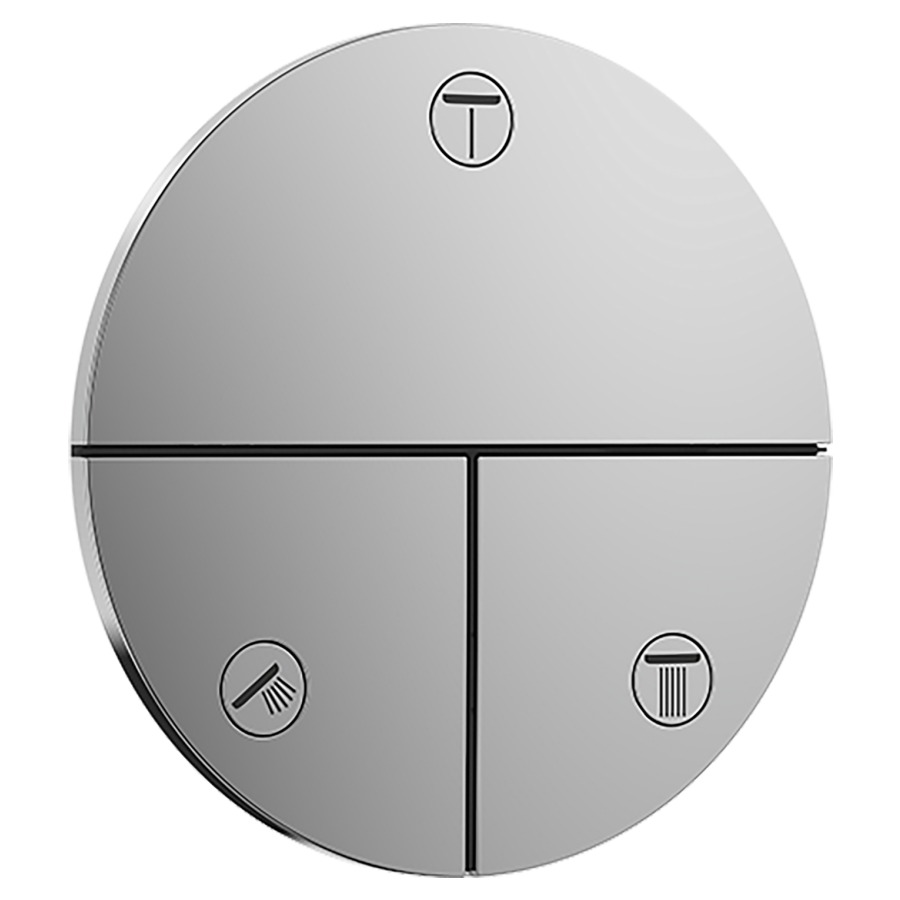 Robinet UP SHOWERSELECT
COMFORT S
set de montage final
D 15,5 cm, pour commander
3 fonctions, robinet
Start/Stop, bouton Select
débit 32 l/min, sans corps à
encastrer 757 049