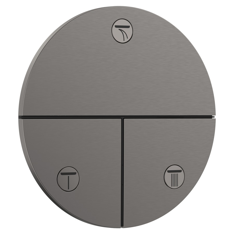 Robinet UP SHOWERSELECT
COMFORT S
set de montage final
D 15,5 cm, pour commander
3 fonctions, robinet
Start/Stop, bouton Select
débit 32 l/min, sans corps à
encastrer 757 049
