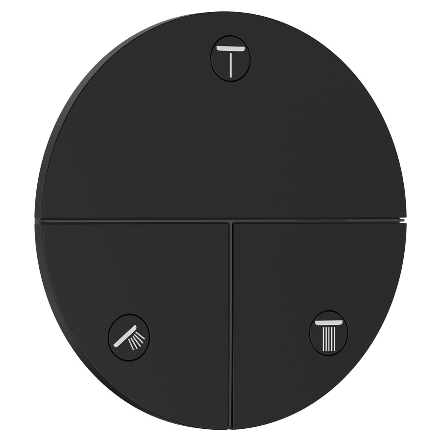 Robinet UP SHOWERSELECT
COMFORT S
set de montage final
D 15,5 cm, pour commander
3 fonctions, robinet
Start/Stop, bouton Select
débit 32 l/min, sans corps à
encastrer 757 049