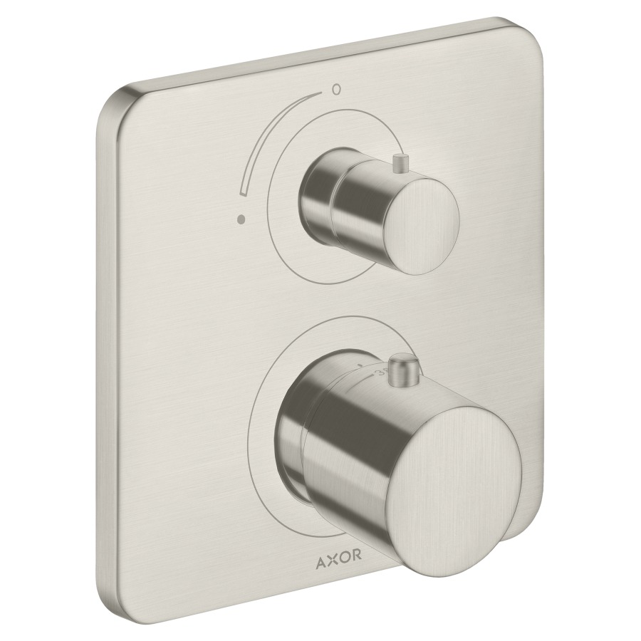 Thermostat CITTERIO M
set de montage final
avec robinet d'arrêt, poignée
à levier, sans corps à
encastrer 757 011, débit
26 l/min, groupe acoustique I