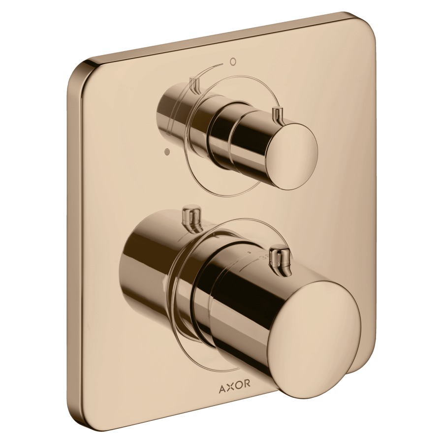 Thermostat CITTERIO M
set de montage final
avec robinet d'arrêt, poignée
à levier, sans corps à
encastrer 757 011, débit
26 l/min, groupe acoustique I