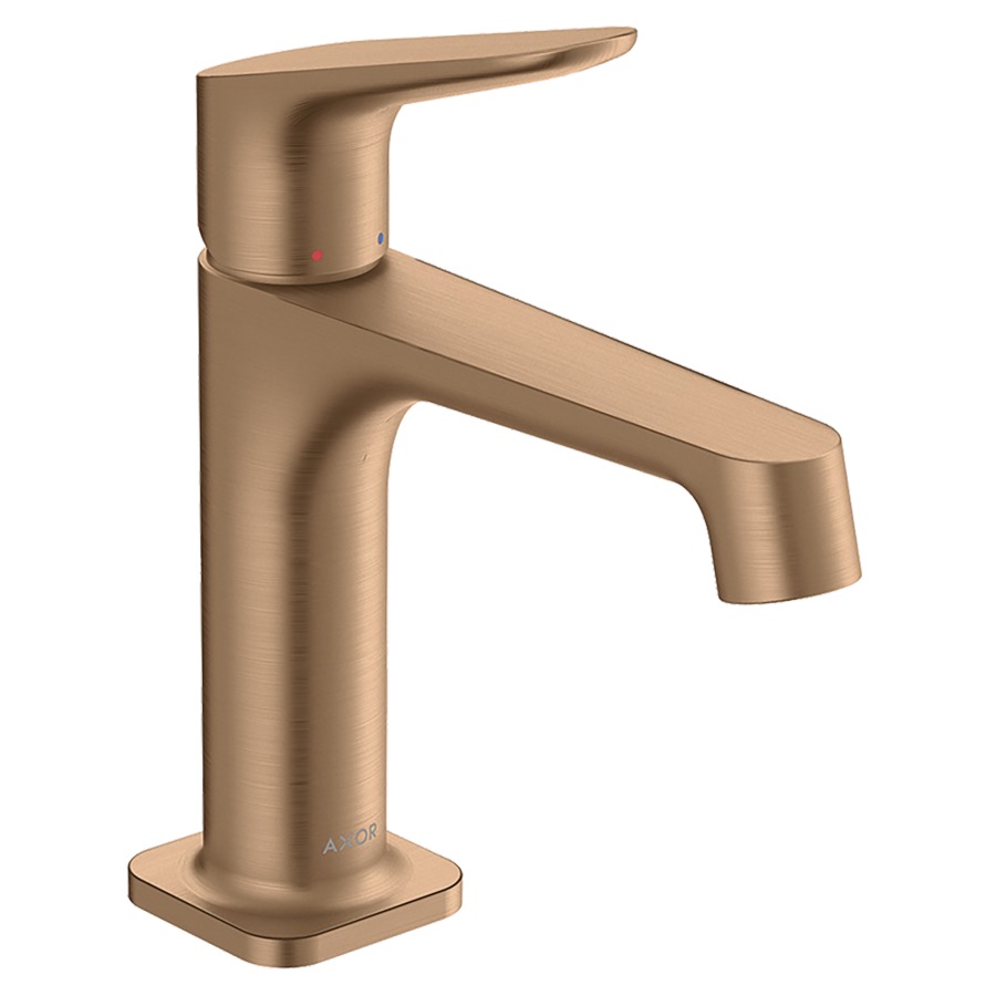 Mélangeur de lavabo CITTERIO M
S 128 mm, goulot fixe
poignée à levier
avec vidage à plaque toujours
ouverte, débit 5 l/min
groupe acoustique I