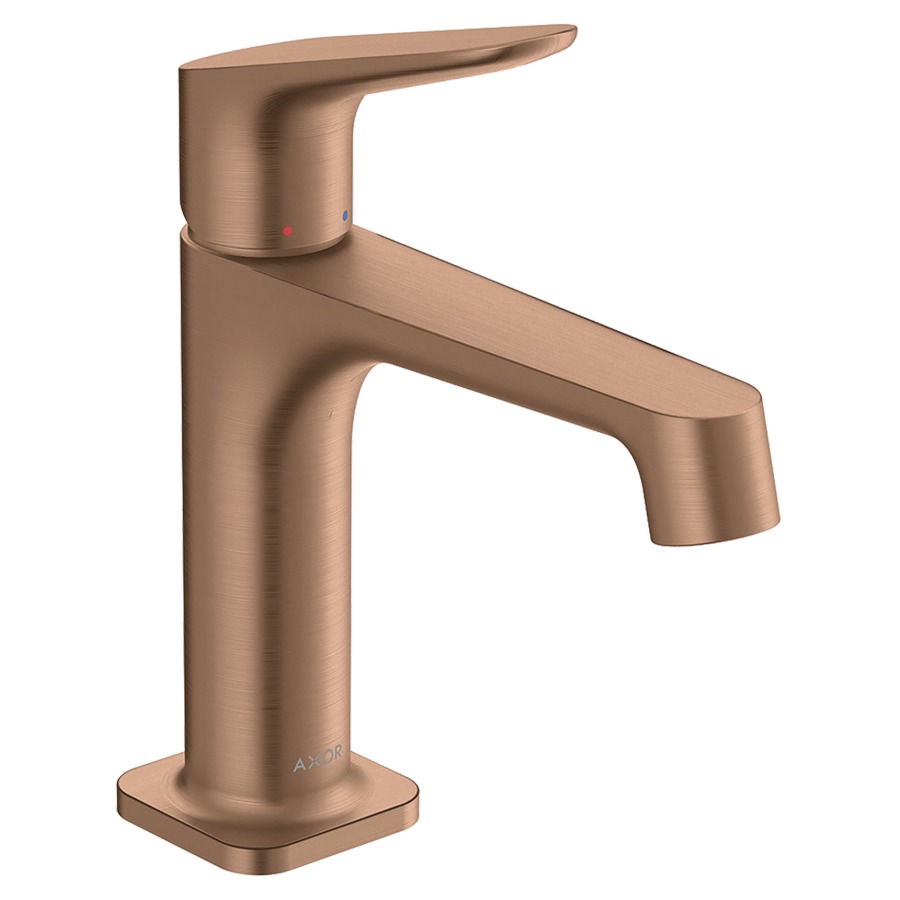 Mélangeur de lavabo CITTERIO M
S 128 mm, goulot fixe
poignée à levier
avec vidage à plaque toujours
ouverte, débit 5 l/min
groupe acoustique I