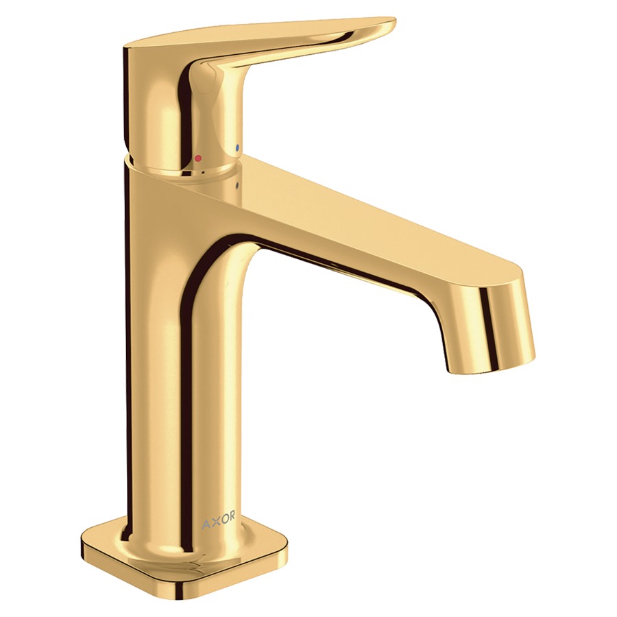 Mélangeur de lavabo CITTERIO M
S 128 mm, goulot fixe
poignée à levier
avec vidage à plaque toujours
ouverte, débit 5 l/min
groupe acoustique I