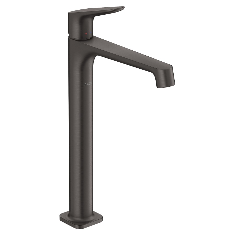 Mélangeur de lavabo CITTERIO M
S 170 mm, goulot fixe
haute coulonne
H jusqu'é aérateur 250 mm
H levier ouvert 361 mm
poignée à levier, avec vidage
à plaque toujours ouverte
débit 5 l/min
groupe acoustique I