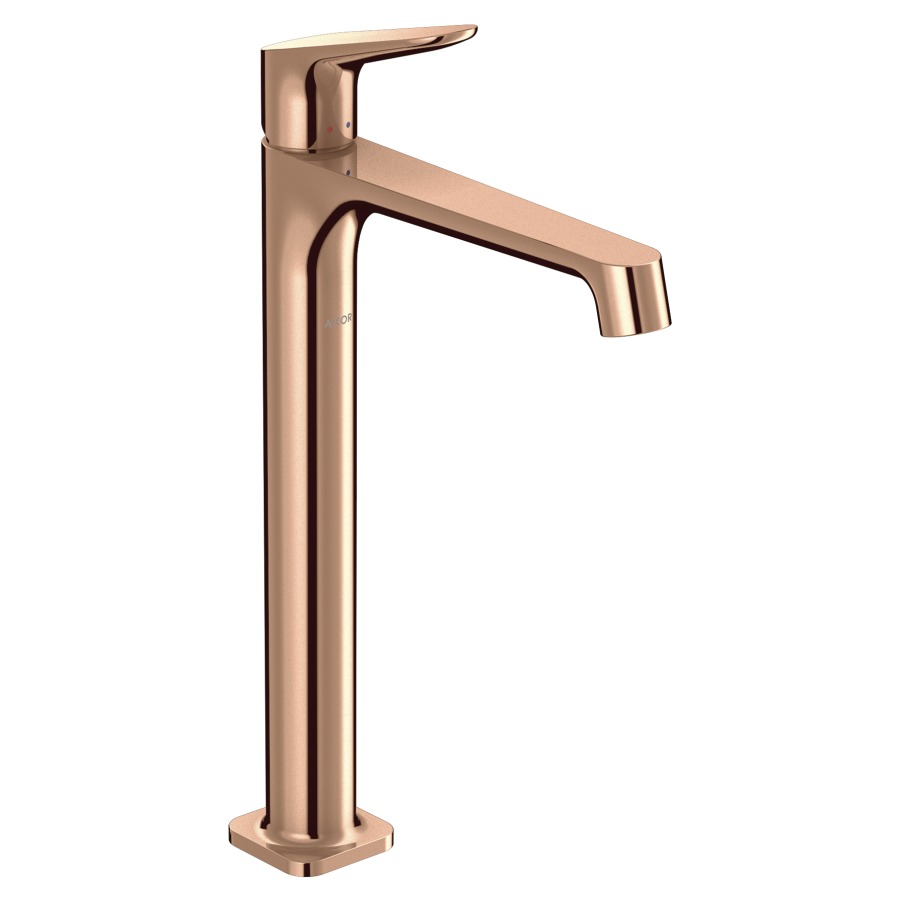 Mélangeur de lavabo CITTERIO M
S 170 mm, goulot fixe
haute coulonne
H jusqu'é aérateur 250 mm
H levier ouvert 361 mm
poignée à levier, avec vidage
à plaque toujours ouverte
débit 5 l/min
groupe acoustique I