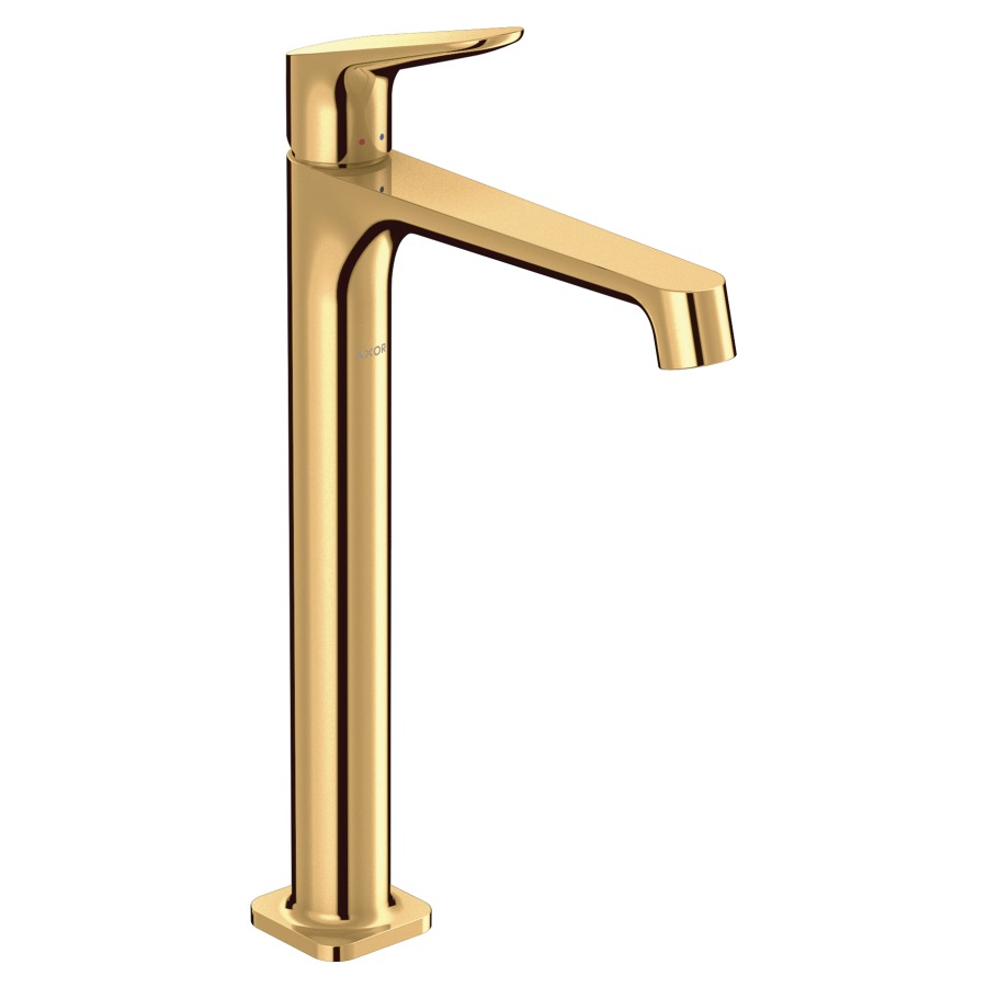 Mélangeur de lavabo CITTERIO M
S 170 mm, goulot fixe
haute coulonne
H jusqu'é aérateur 250 mm
H levier ouvert 361 mm
poignée à levier, avec vidage
à plaque toujours ouverte
débit 5 l/min
groupe acoustique I