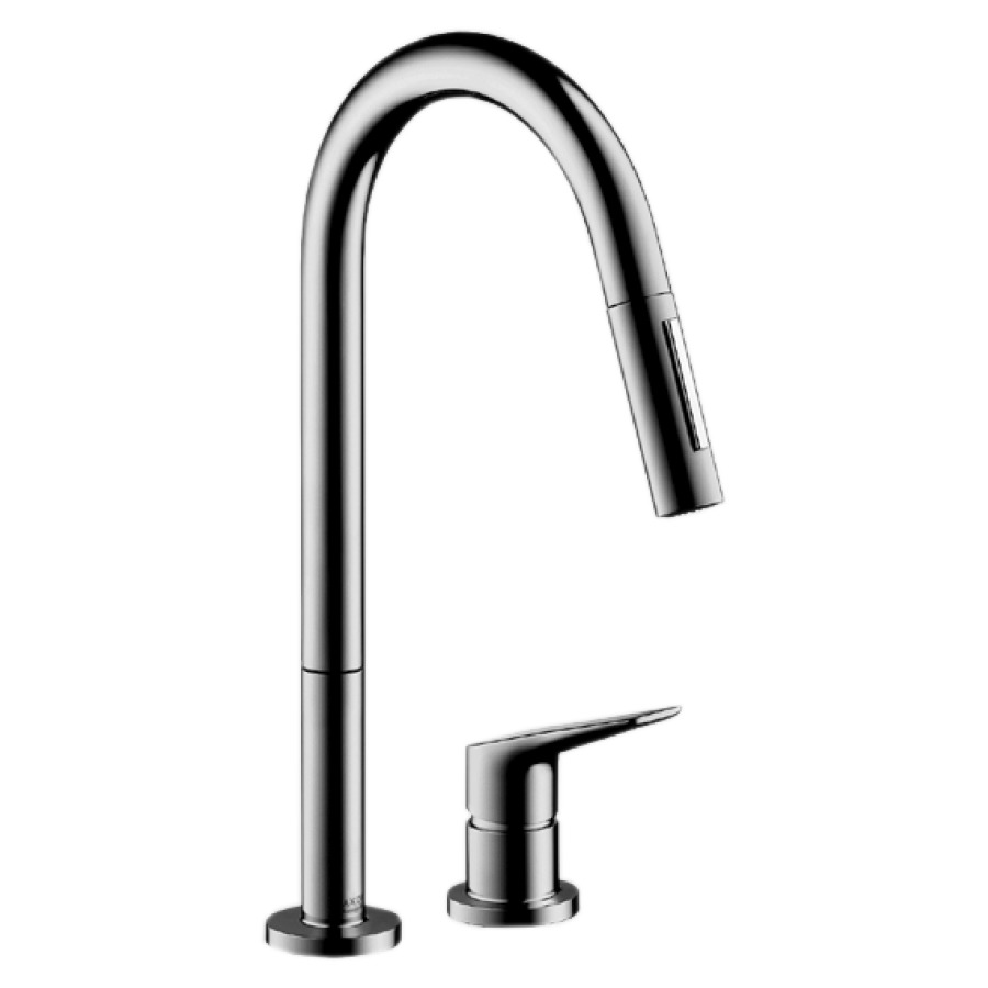 Mél. d'évier 2 trous CITTERIO
M, S 221 mm, goulot orientable
110°/150°, douche extensible
réglable, aérateur Quick Clean
débit 13 l/min
position de poignée variable
groupe acoustique I