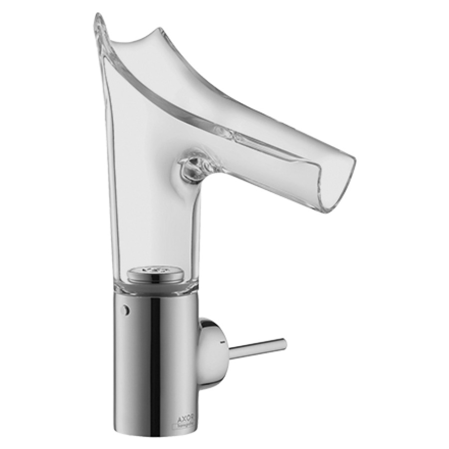Mélangeur de lavabo STARCK V
S 125 mm, H 141 mm
goulot orientable, plage de
pivotement en réglable
120° ou 145°, commande à
gauche ou à droite
soupape d'écoulement
débit 4 l/min, tuyaux de
raccordement flexibles 3/8"
n'est pas recommandé pour le
secteur public ou demi-public
groupe acoustique NT