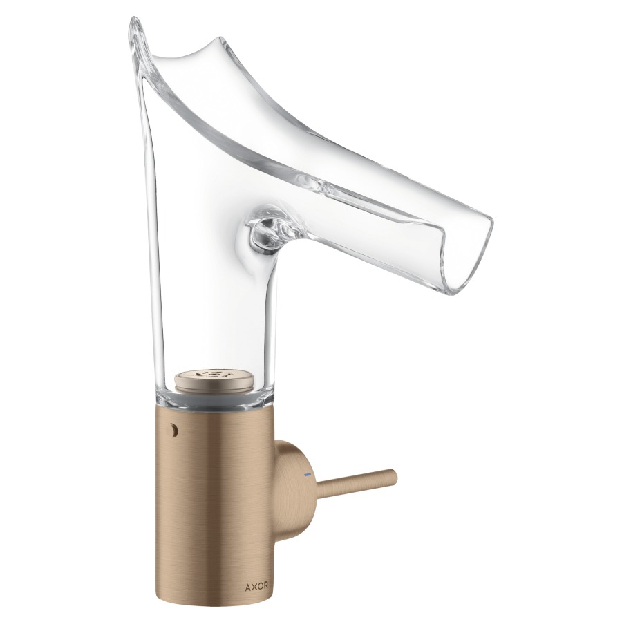 Mélangeur de lavabo STARCK V
S 125 mm, H 141 mm
goulot orientable, plage de
pivotement en réglable
120° ou 145°, commande à
gauche ou à droite
soupape d'écoulement
débit 4 l/min, tuyaux de
raccordement flexibles 3/8"
n'est pas recommandé pour le
secteur public ou demi-public
groupe acoustique NT