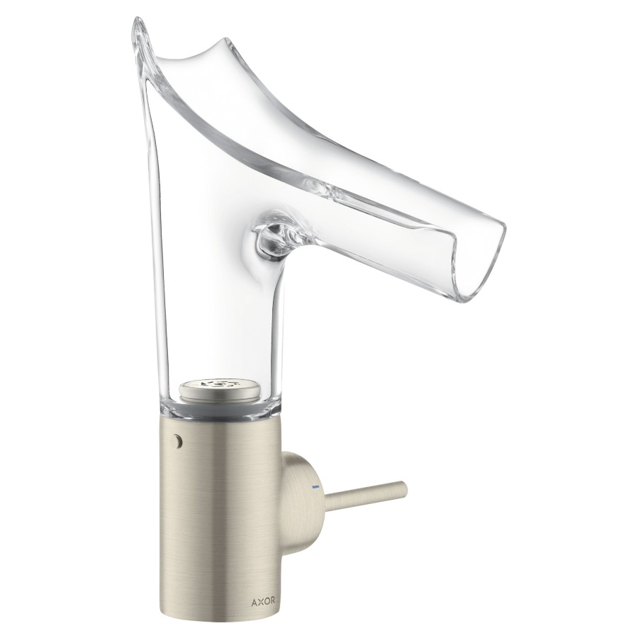 Mélangeur de lavabo STARCK V
S 125 mm, H 141 mm
goulot orientable, plage de
pivotement en réglable
120° ou 145°, commande à
gauche ou à droite
soupape d'écoulement
débit 4 l/min, tuyaux de
raccordement flexibles 3/8"
n'est pas recommandé pour le
secteur public ou demi-public
groupe acoustique NT