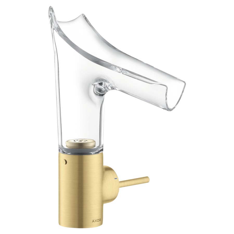 Mélangeur de lavabo STARCK V
S 125 mm, H 141 mm
goulot orientable, plage de
pivotement en réglable
120° ou 145°, commande à
gauche ou à droite
soupape d'écoulement
débit 4 l/min, tuyaux de
raccordement flexibles 3/8"
n'est pas recommandé pour le
secteur public ou demi-public
groupe acoustique NT