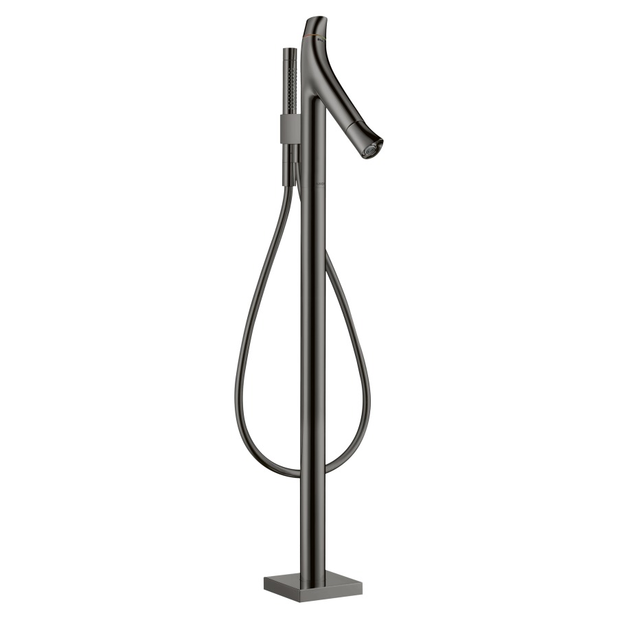 Mélangeur de bain STARCK
ORGANIC thermostat, S 175 mm
goulot fixe, H jusqu'à aéra-
teur 640-720 mm, avec colonne
pour montage à pose libre
robinet d'arrêt et inverseur
douche à main Starck
tuyau de douche 125 cm
débit 20 l/min, sans corps
à encastrer 758 415
groupe acoustique II