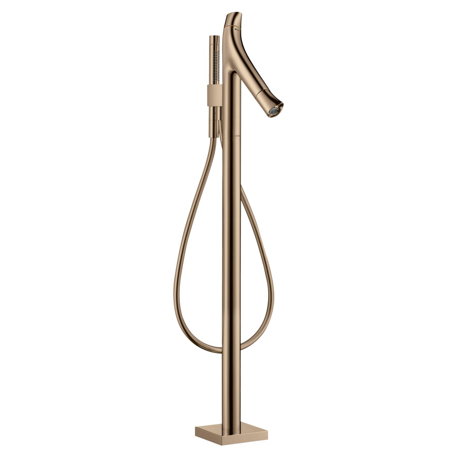 Mélangeur de bain STARCK
ORGANIC thermostat, S 175 mm
goulot fixe, H jusqu'à aéra-
teur 640-720 mm, avec colonne
pour montage à pose libre
robinet d'arrêt et inverseur
douche à main Starck
tuyau de douche 125 cm
débit 20 l/min, sans corps
à encastrer 758 415
groupe acoustique II