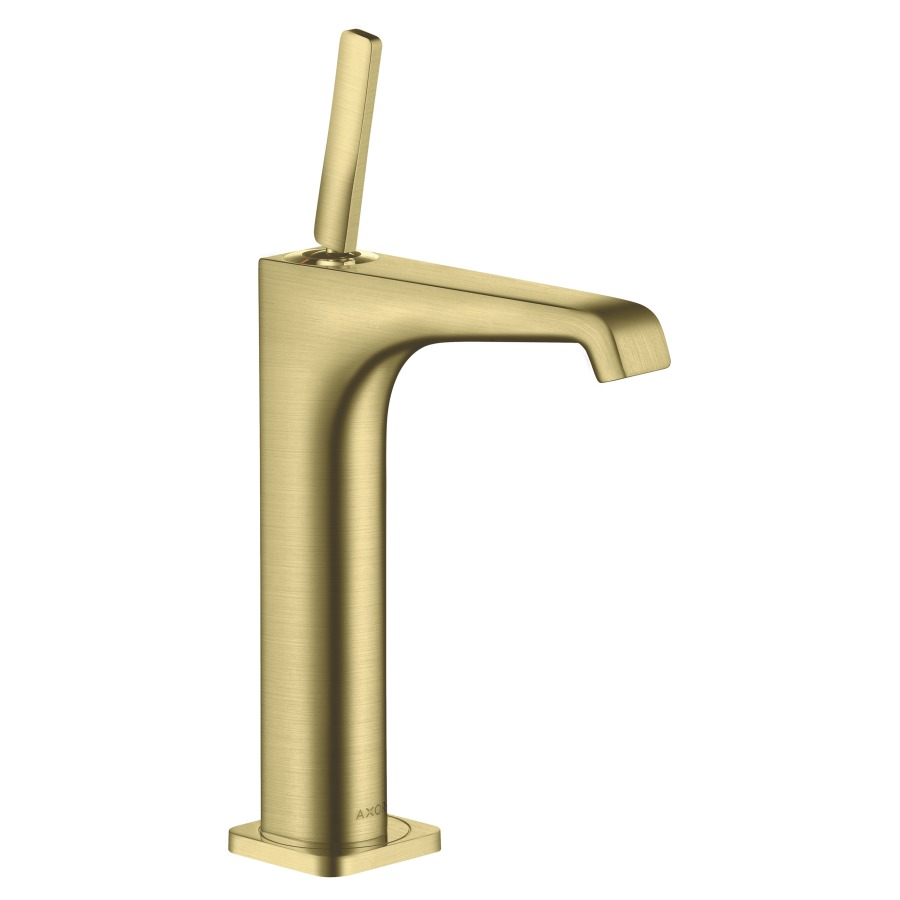 Mélangeur de lavabo CITTERIO E
S 143 mm, goulot fixe
haute colonne
H jusqu'à aérateur 189 mm
H levier ouvert 299 mm
poignée à levier, avec vidage
à plaque toujours ouverte
débit 5 l/min
groupe acoustique I