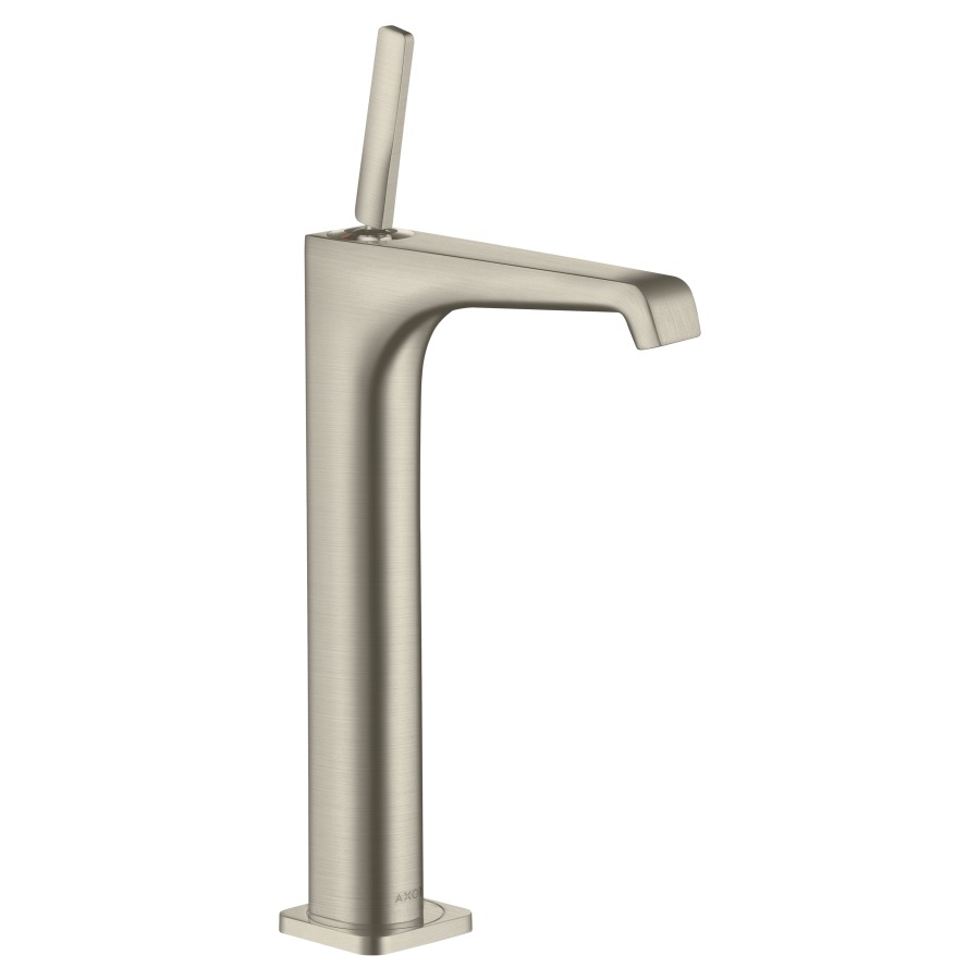 Mélangeur de lavabo CITTERIO E
S 163 mm, goulot fixe
haute colonne
H jusqu'à aérateur 252 mm
H levier ouvert 362 mm
poignée à levier, avec vidage
à plaque toujours ouverte
débit 5 l/min
groupe acoustique I