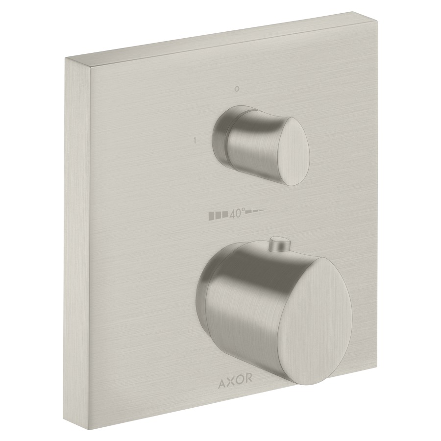 Thermostat STARCK ORGANIC UP
set de montage final
17 x 17 cm, avec robinet
d'arrêt, sans corps à
encastrer 751 011, débit
26 l/min, groupe acoustique I