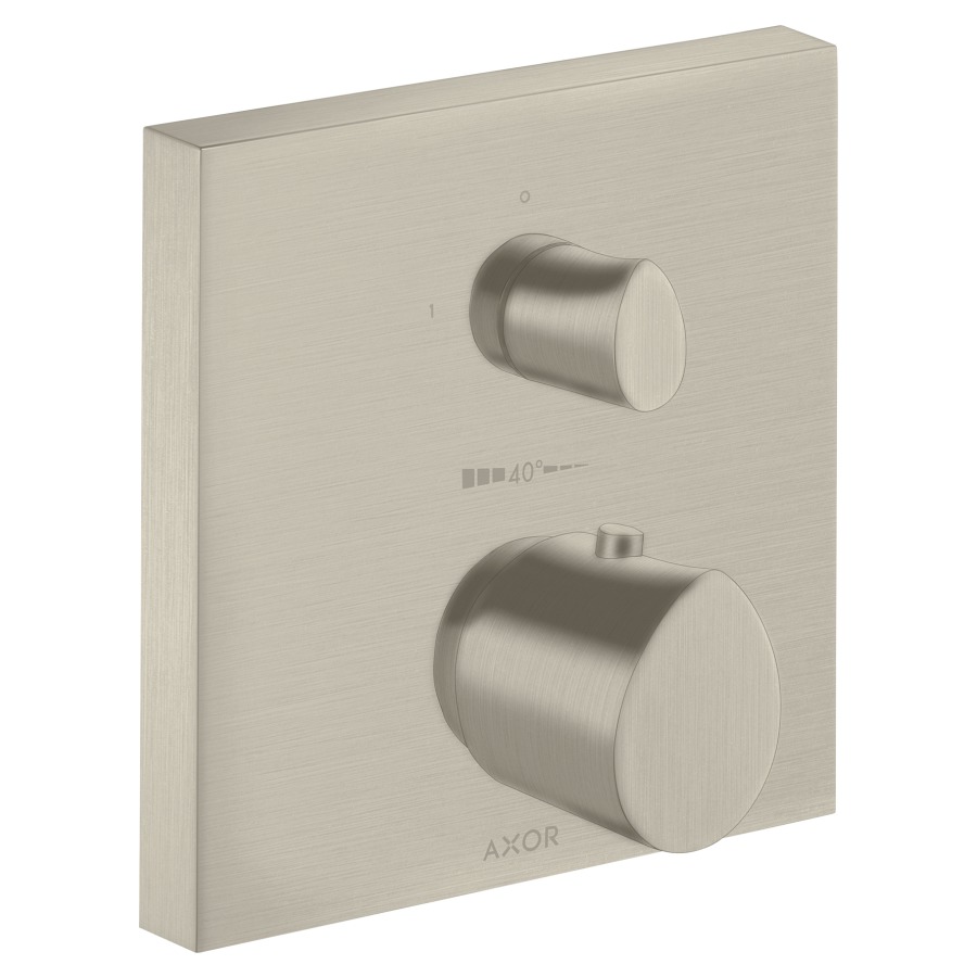 Thermostat STARCK ORGANIC UP
set de montage final
17 x 17 cm, avec robinet
d'arrêt, sans corps à
encastrer 751 011, débit
26 l/min, groupe acoustique I