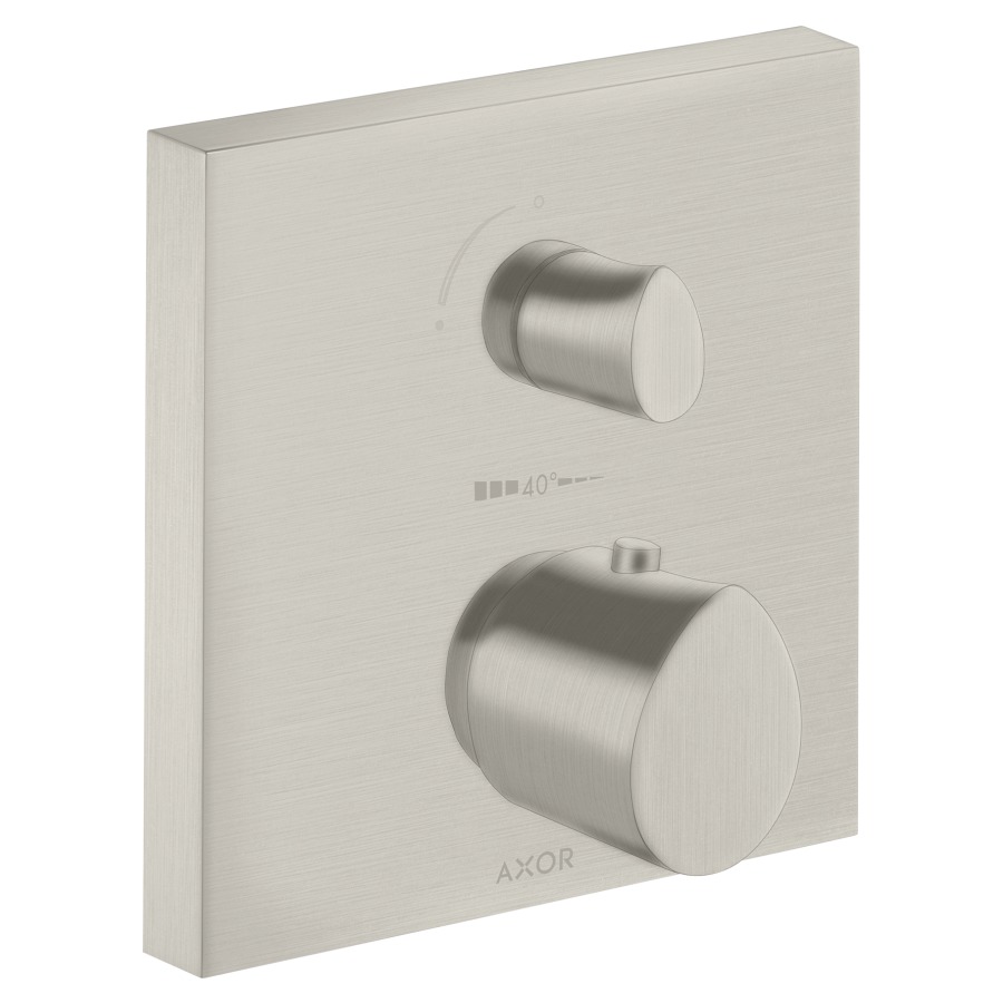Thermostat STARCK ORGANIC UP
set de montage final
17 x 17 cm, avec robinet
d'arrêt et inverseur
sans corps à encastrer 757 011
débit 26 l/min
groupe acoustique I