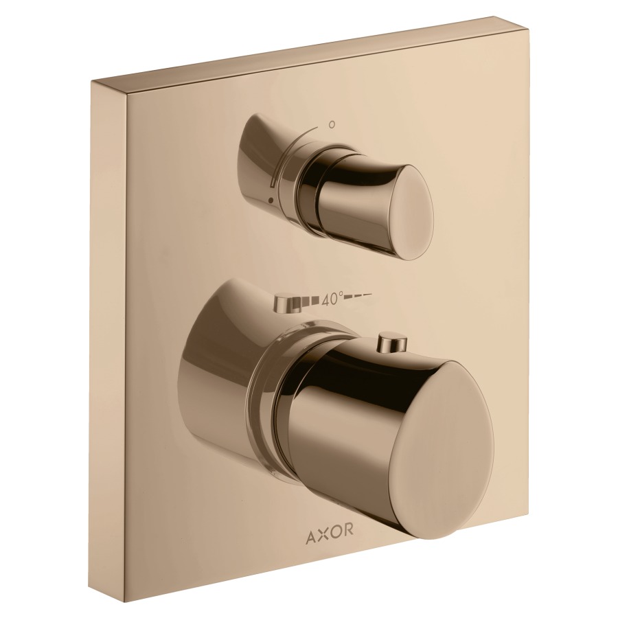 Thermostat STARCK ORGANIC UP
set de montage final
17 x 17 cm, avec robinet
d'arrêt et inverseur
sans corps à encastrer 757 011
débit 26 l/min
groupe acoustique I