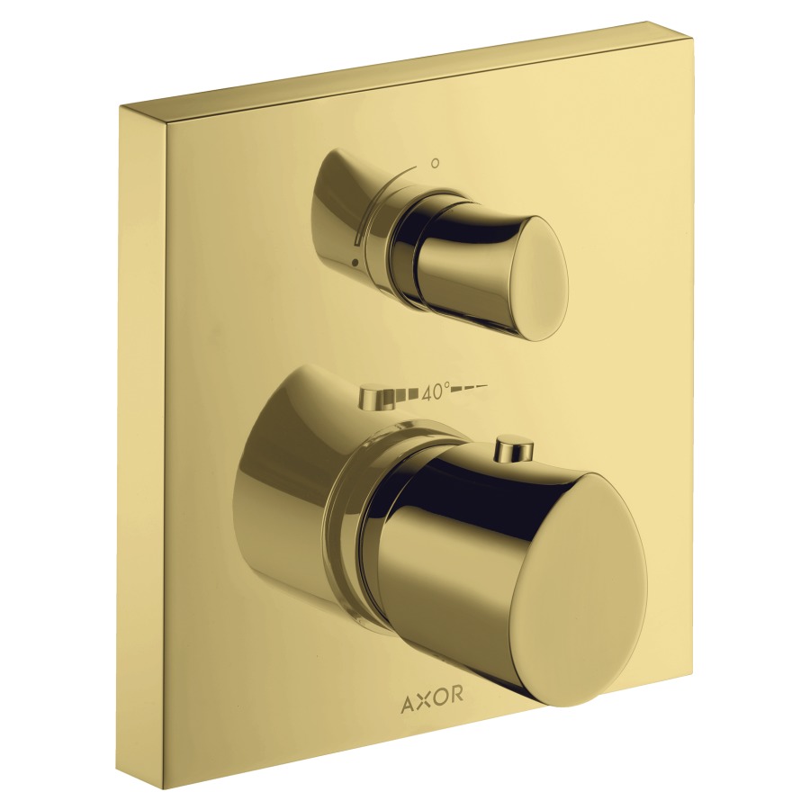 Thermostat STARCK ORGANIC UP
set de montage final
17 x 17 cm, avec robinet
d'arrêt et inverseur
sans corps à encastrer 757 011
débit 26 l/min
groupe acoustique I