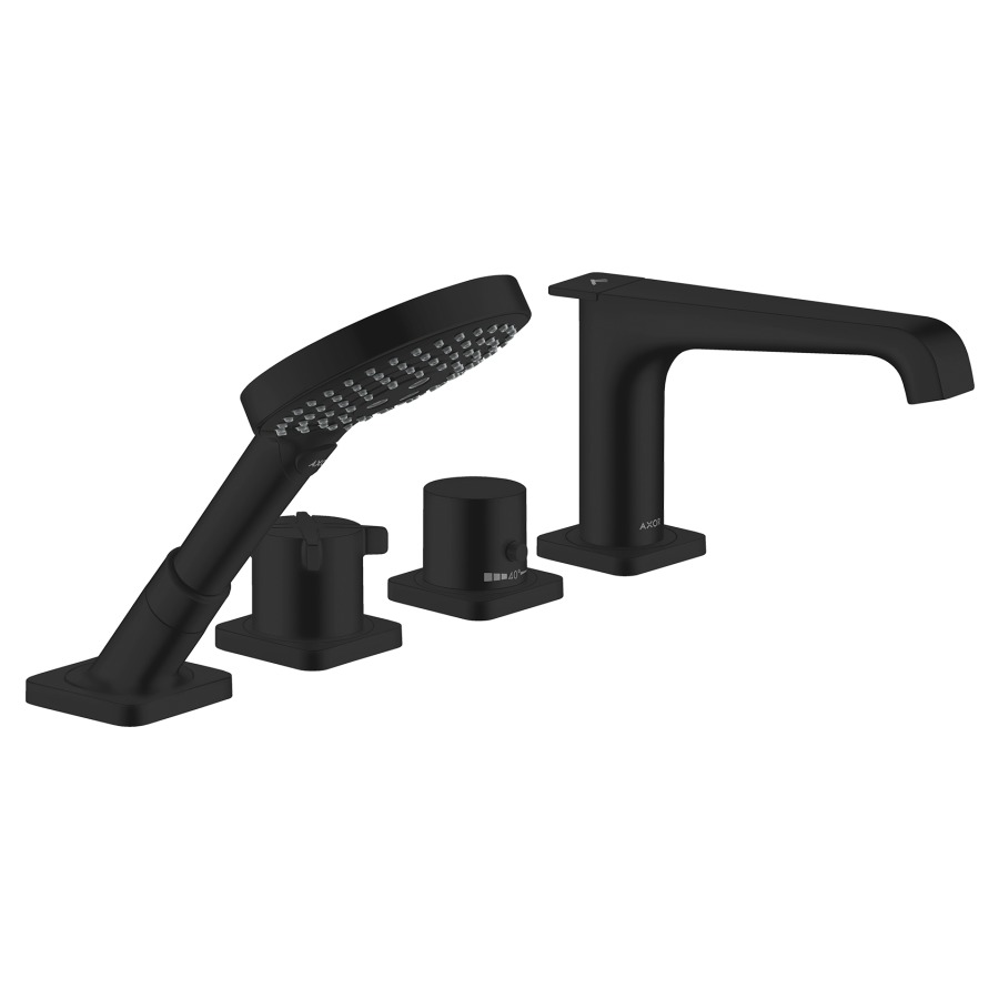 Garniture de rempliss.
CITTERIO E, 4 trous thermostat
goulot pour gorge de baignoire
S 190 mm, avec robinet d'arrêt
e inverseur, douche à main
Raindance Select S 120, set
final, pour montage sur bord
carrelé, sans corps à
encastrer 758 028
groupe acoustique NT