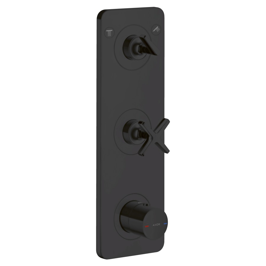 Module Thermostat CITTERIO E
UP, set de montage final
plaque de recouvrement
12 x 38 cm, thermostat
Highflow avec robinet d'arrêt
et duo inverseur pour la
commande de 2 sorties
sans corps à encastrer 758 155
groupe acoustique NT
