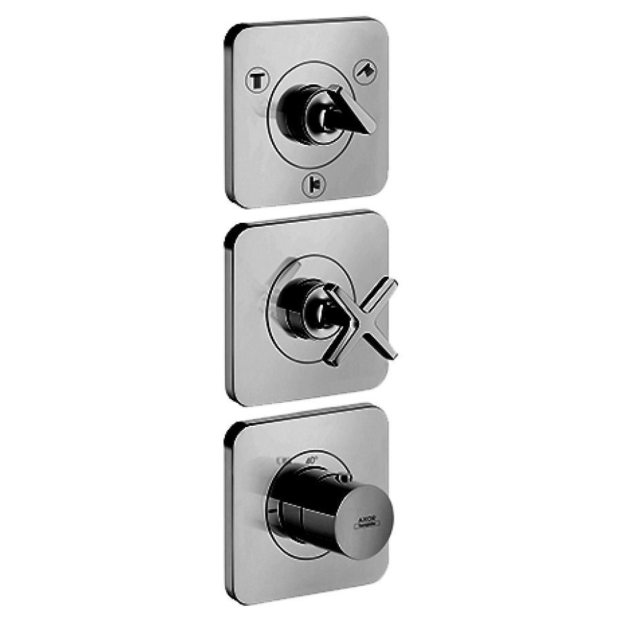 Module Thermostat CITTERIO E
UP, set de montage final
12 x 38 cm, avec 3 rosettes
unique, thermostat Highflow
avec robinet d'arrêt et
quattro-inverseur pour la
commande de 3 sorties
utilisation simultanée de
2 sorties, sans corps à
encastrer 758 157
groupe acoustique NT