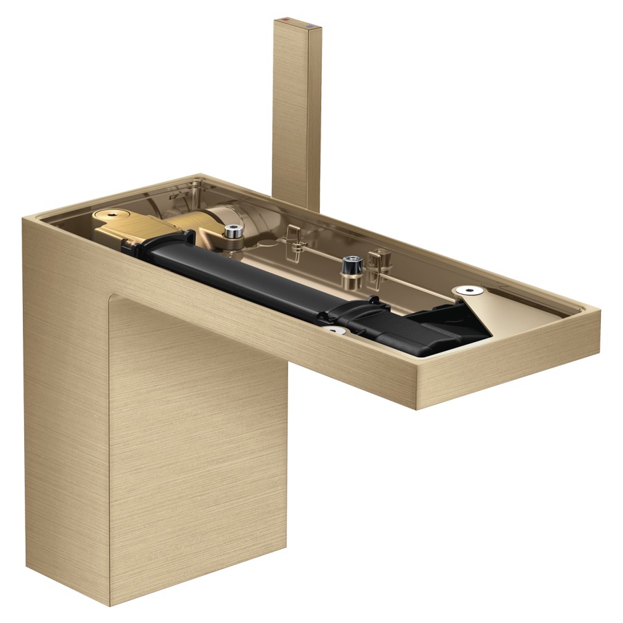 Mélangeur de lavabo MyEdition
S 150 mm, goulot fixe
hauteur d'écoulement 110 mm
avec vidage Push-Open
débit 5 l/min, sans plaque
de recouvrement 758 355