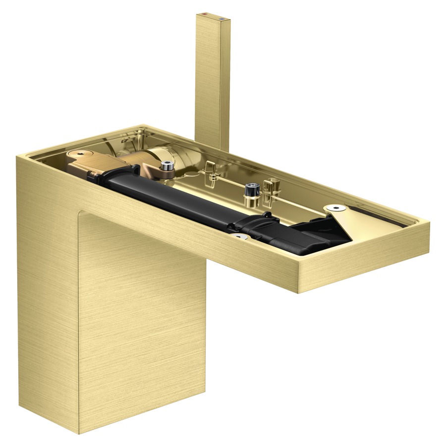 Mélangeur de lavabo MyEdition
S 150 mm, goulot fixe
hauteur d'écoulement 110 mm
avec vidage Push-Open
débit 5 l/min, sans plaque
de recouvrement 758 355