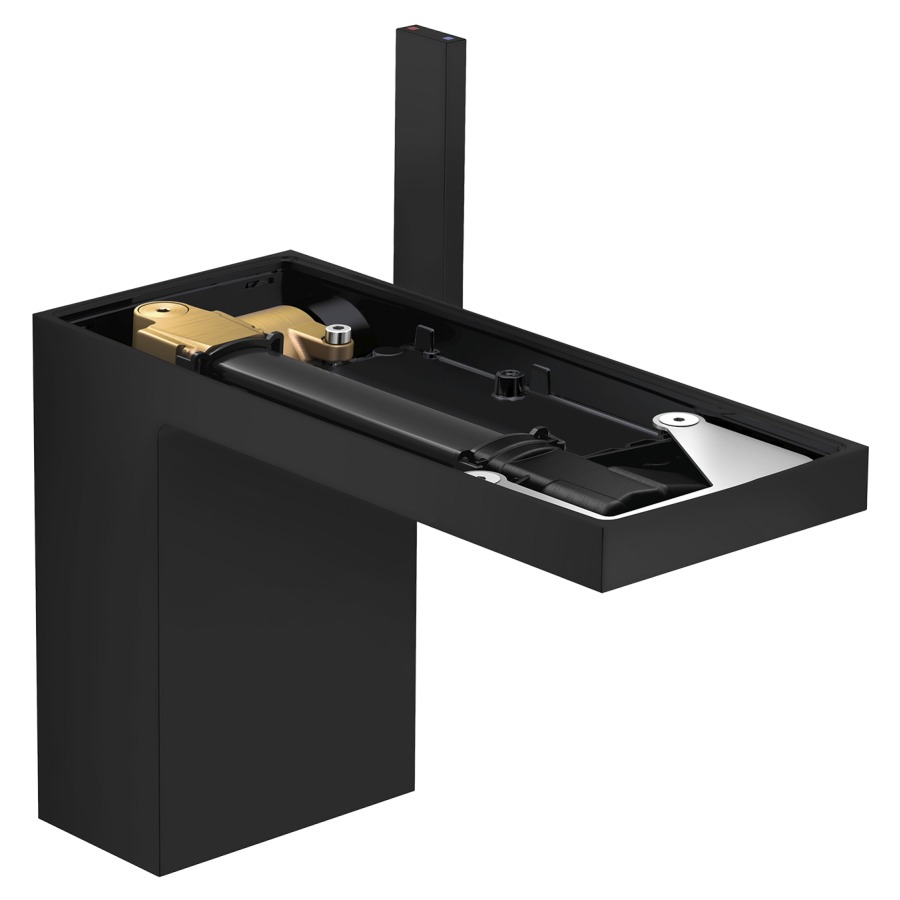 Mélangeur de lavabo MyEdition
S 150 mm, goulot fixe
hauteur d'écoulement 110 mm
avec vidage Push-Open
débit 5 l/min, sans plaque
de recouvrement 758 355