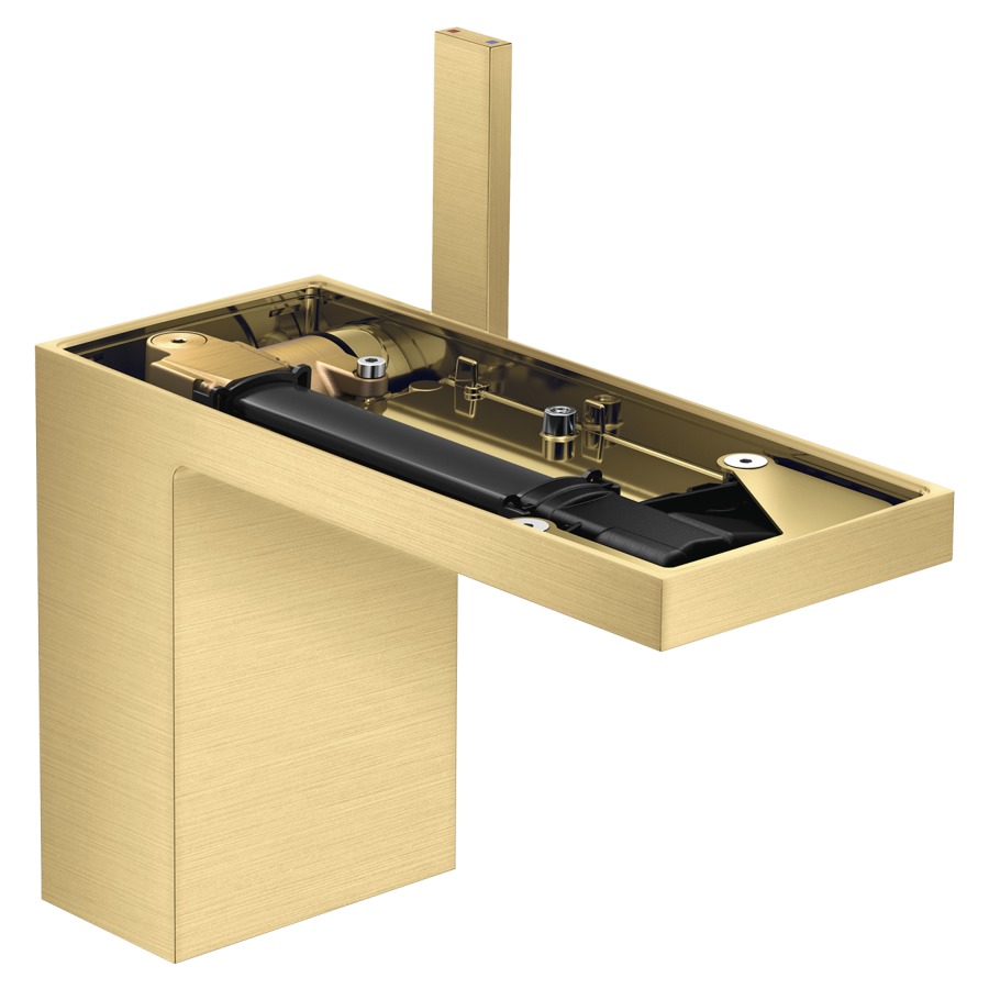Mélangeur de lavabo MyEdition
S 150 mm, goulot fixe
hauteur d'écoulement 110 mm
avec vidage Push-Open
débit 5 l/min, sans plaque
de recouvrement 758 355