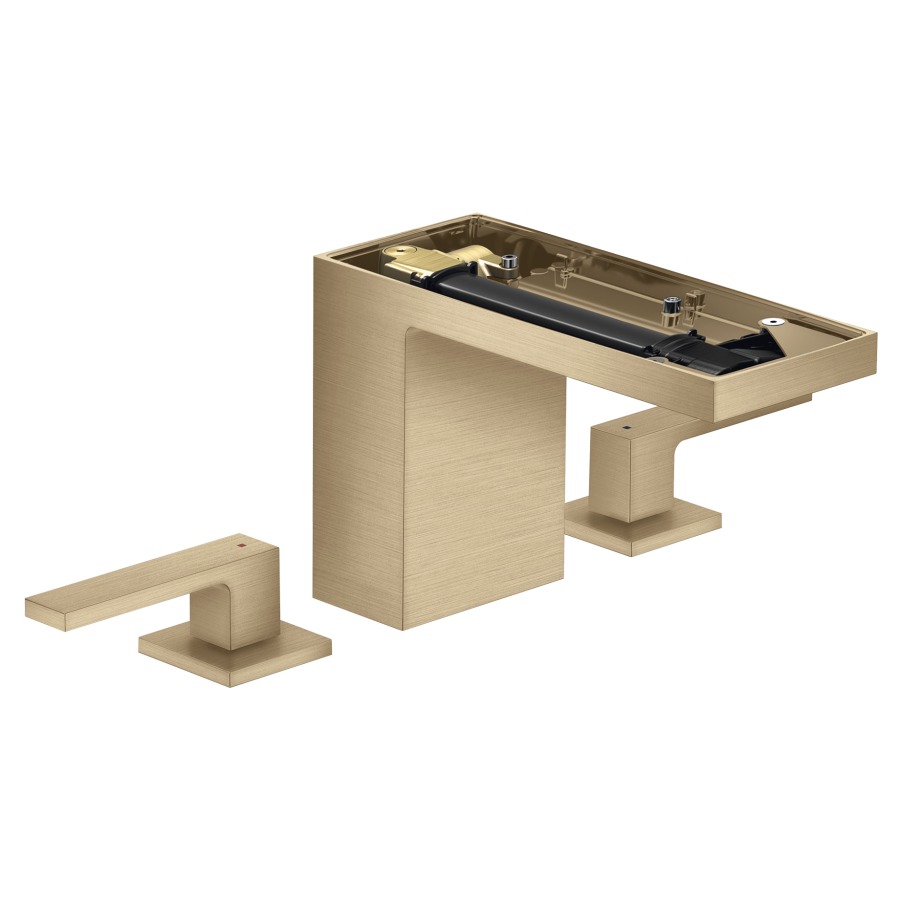 Mélangeur de lavabo 3-trou
MyEdition
S 150 mm, goulot fixe
hauteur d'écoulement 109 mm
avec vidage Push-Open
débit 5 l/min, sans plaque de
recouvrement 758 355