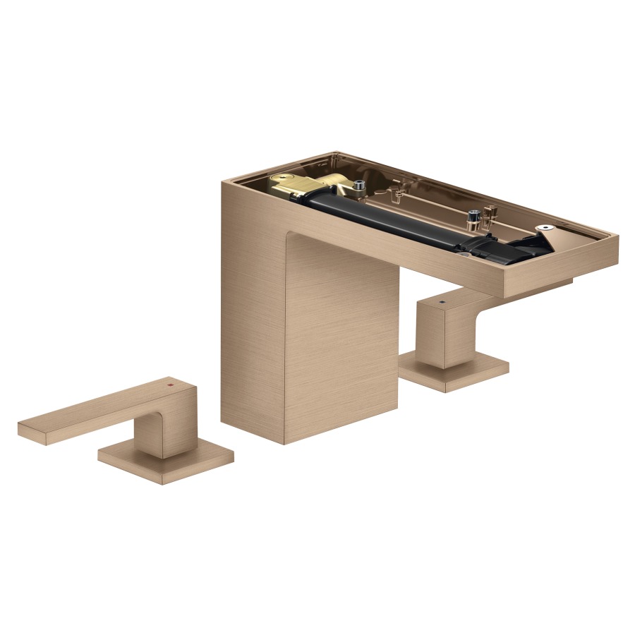 Mélangeur de lavabo 3-trou
MyEdition
S 150 mm, goulot fixe
hauteur d'écoulement 109 mm
avec vidage Push-Open
débit 5 l/min, sans plaque de
recouvrement 758 355