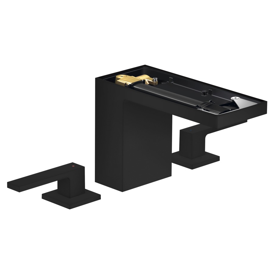 Mélangeur de lavabo 3-trou
MyEdition
S 150 mm, goulot fixe
hauteur d'écoulement 109 mm
avec vidage Push-Open
débit 5 l/min, sans plaque de
recouvrement 758 355
