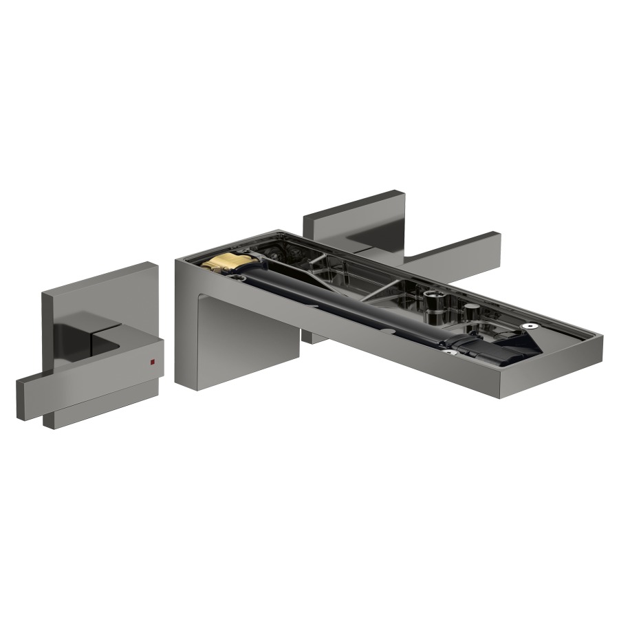 Mélangeur mural 3 trous
MyEdition
S 221 mm, goulot fixe
bonde à platte non
verouillable, débit 5 l/min
sans plaque de recouverment
758 356 et corps à encastrer
757 055