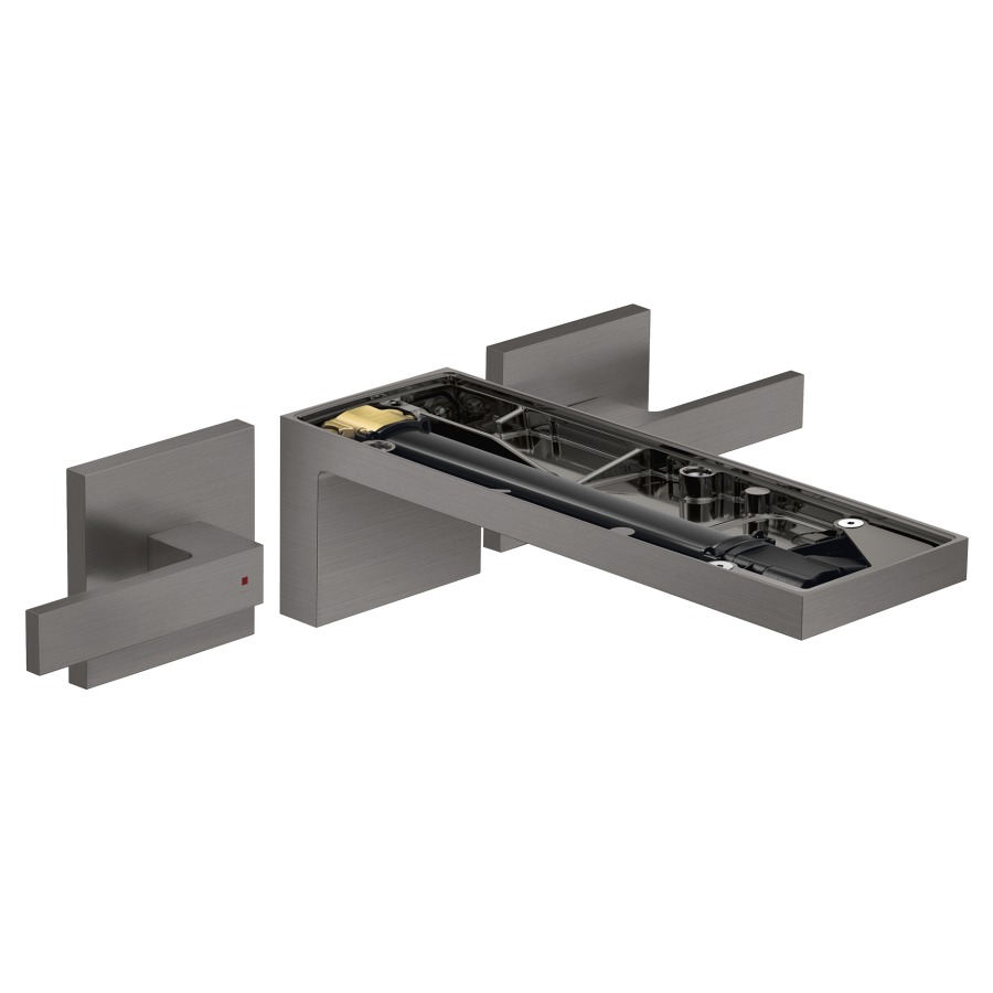 Mélangeur mural 3 trous
MyEdition
S 221 mm, goulot fixe
bonde à platte non
verouillable, débit 5 l/min
sans plaque de recouverment
758 356 et corps à encastrer
757 055