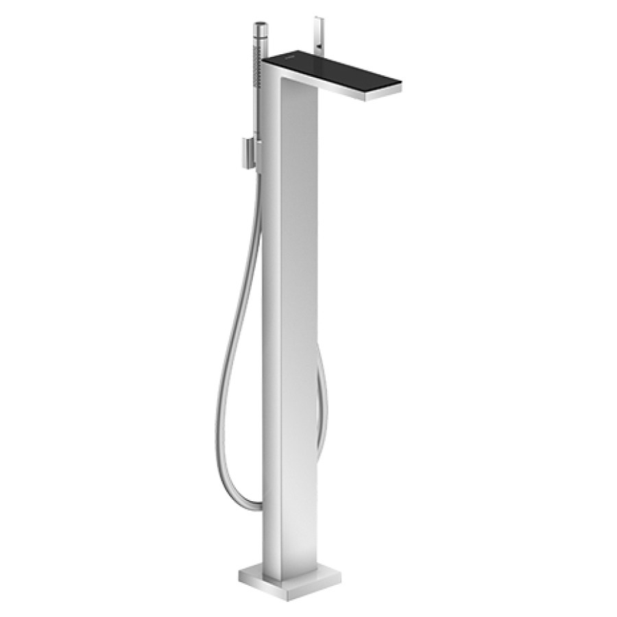Mélangeur de bain MyEdition
S 196 mm, goulot fixe
H jusqu'à aérateur 888 mm
avec colonne pour montage à
pose libre tuyau, douche à
main sans corps à encastrer
758 415