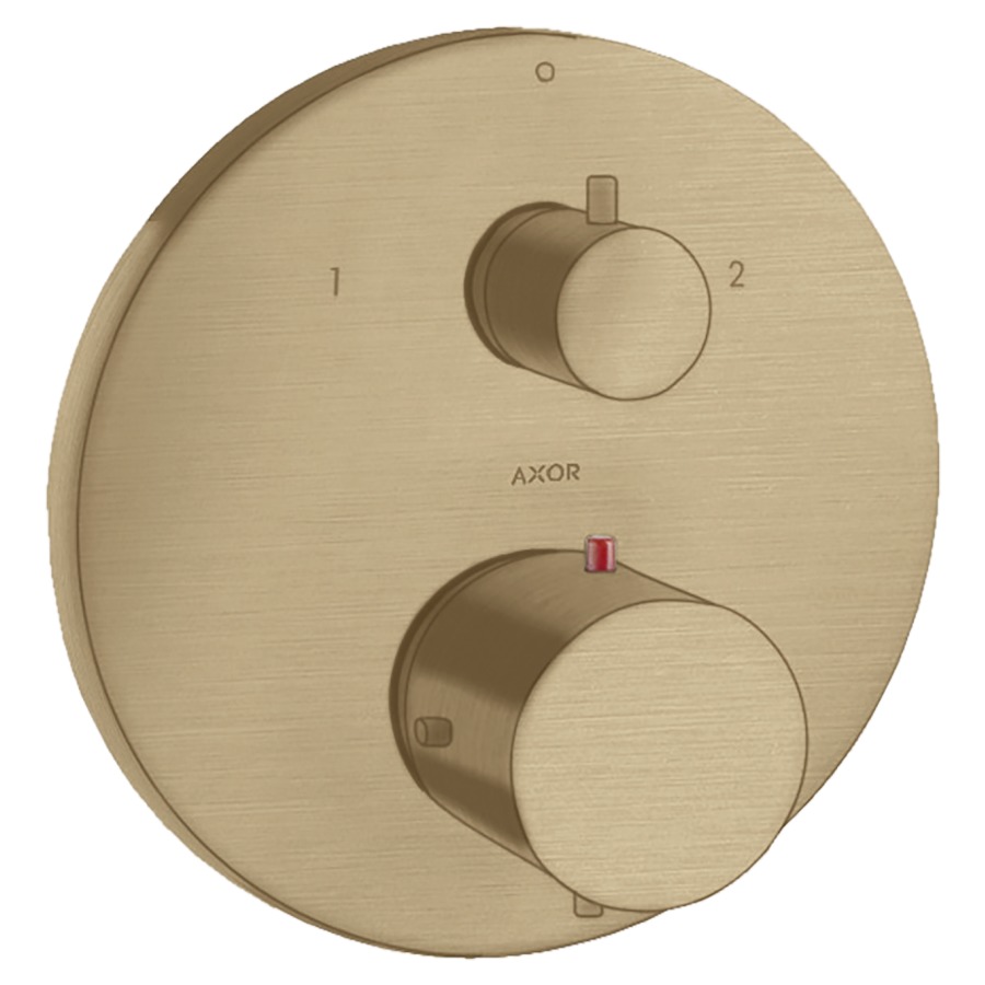 Thermostat STARCK UP
set de montage final, D 17 cm
avec robinet d'arrêt et
inverseur, sans corps à
encastrer 757 011, débit
26 l/min, groupe acoustique I
