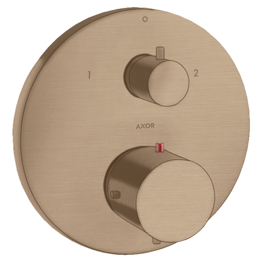 Thermostat STARCK UP
set de montage final, D 17 cm
avec robinet d'arrêt et
inverseur, sans corps à
encastrer 757 011, débit
26 l/min, groupe acoustique I