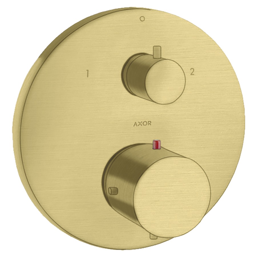 Thermostat STARCK UP
set de montage final, D 17 cm
avec robinet d'arrêt et
inverseur, sans corps à
encastrer 757 011, débit
26 l/min, groupe acoustique I