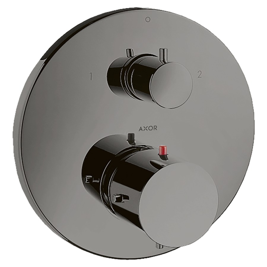 Thermostat STARCK UP
set de montage final, D 17 cm
avec robinet d'arrêt et
inverseur, sans corps à
encastrer 757 011, débit
26 l/min, groupe acoustique I